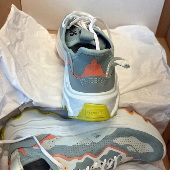 Sorel Women's Light Blue and Coral Athletic Lace-Up Sneakers - Picture 3 of 6